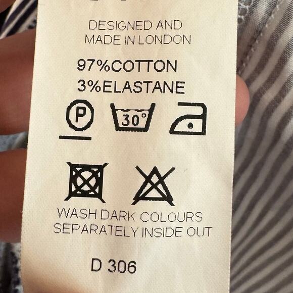 Closet London Blue and White Breton Stripe A-Line Dress UK‎ 10/US6 Preppy Twee - Picture 13 of 16